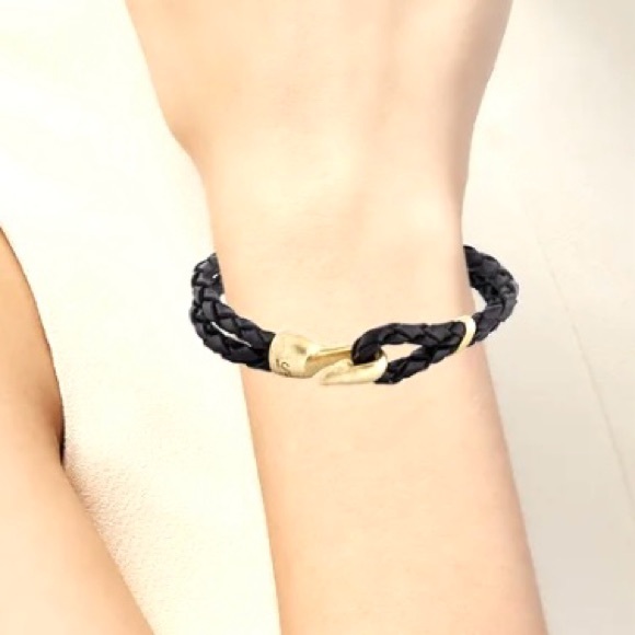 Lulu Frost Black Leather Harpoon Hook Bracelet Unisex - Picture 8 of 10